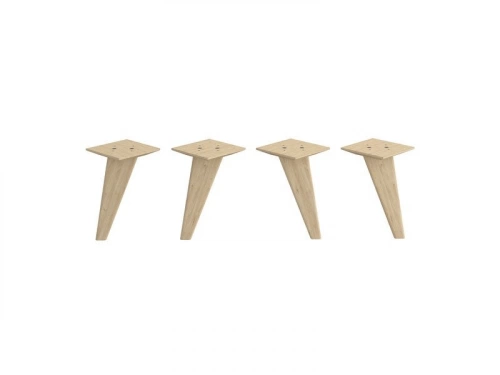 Pied meuble conique SPACEO fixe, H.21 cm bois mat blanc / beige / naturel