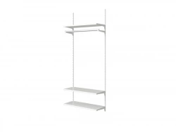 Crémaillère simple en acier, H.200 cm entraxe 50 mm blanc