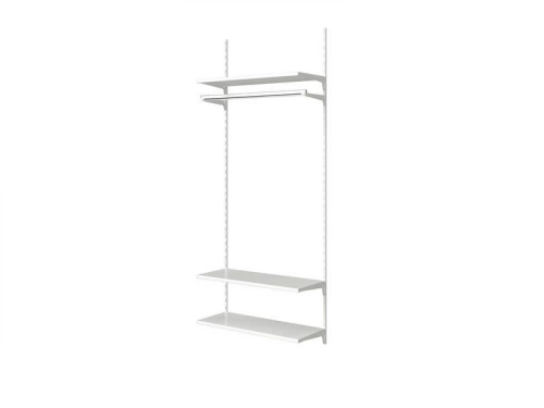 Crémaillère simple en acier, H.200 cm entraxe 50 mm blanc