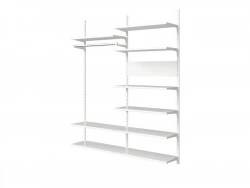 Crémaillère double en acier, H.200 cm entraxe 50 mm blanc