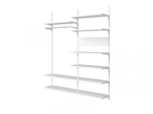 Crémaillère double en acier, H.200 cm entraxe 50 mm blanc