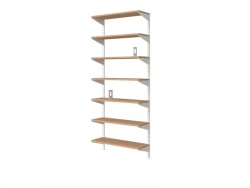 Console double en acier verni, P.47 cm entraxe 50 mm blanc
