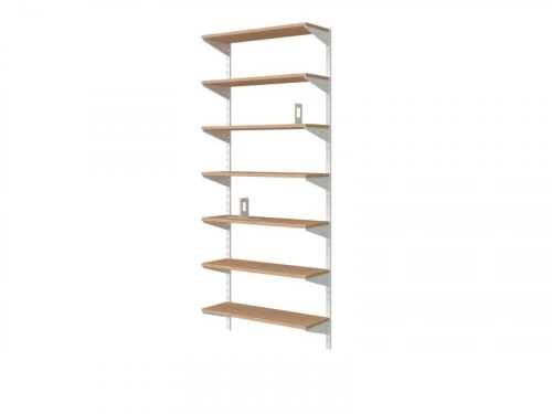 Console double en acier verni, P.47 cm entraxe 50 mm blanc