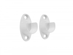 Lot de 2 support de barre de penderie D18 mm rond blanc 21.9 m