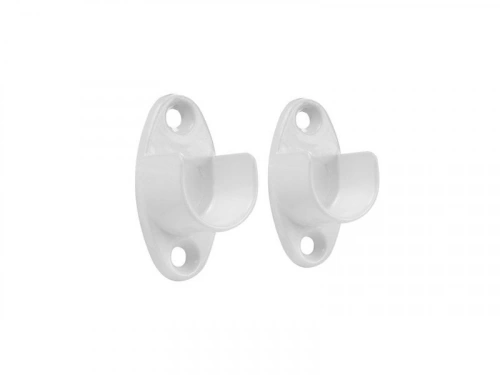 Lot de 2 support de barre de penderie D18 mm rond blanc 21.9 m