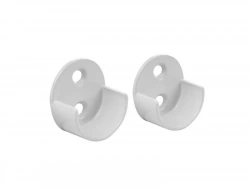Lot de 2 support de barre de penderie D25 mm rond blanc 30 m