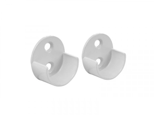 Lot de 2 support de barre de penderie D25 mm rond blanc 30 m