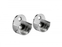 Lot de 2 support de barre de penderie D25 mm rond chrome 29.85 m