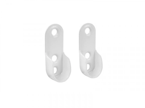 Lot de 2 support de barre de penderie ovale, 18.28 m diam. 30 x 15 mm blanc