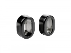 Lot de 2 support de barre de penderie D30 x 15 mm ovale noir 28.9 m