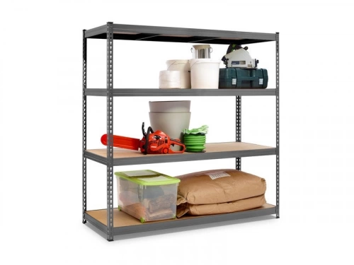 Etagère acier époxy SPACEO, 4 tablettes l.150xH.190xP.60