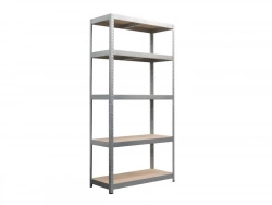 Etagere acier galvanise SPACEO, 5 tablettes l.90xH.180xP.40