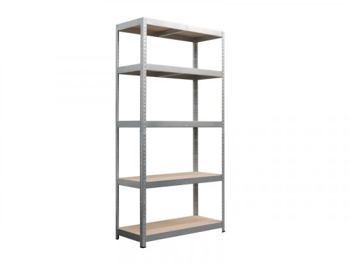 Etagere acier galvanise SPACEO, 5 tablettes l.90xH.180xP.40