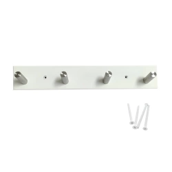 Porte manteau, emma 4 Crochet, metal blanc ,SPACEO