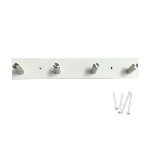Porte manteau, emma 4 Crochet, metal blanc ,SPACEO