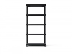 Etagère plastique noir mat SPACEO, 5 tablettes l.90xH.187.5xP.45