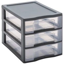 Tour de rangement recyclée A4 SPACEO, 3 tiroirs