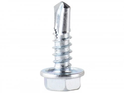 Lot de 20 vis tole tête héxagonale en acier zingué, STANDERS, diam. 4.8 x L.16 mm