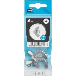 4 ecrous oreilles inox, Ø6 mm STANDERS