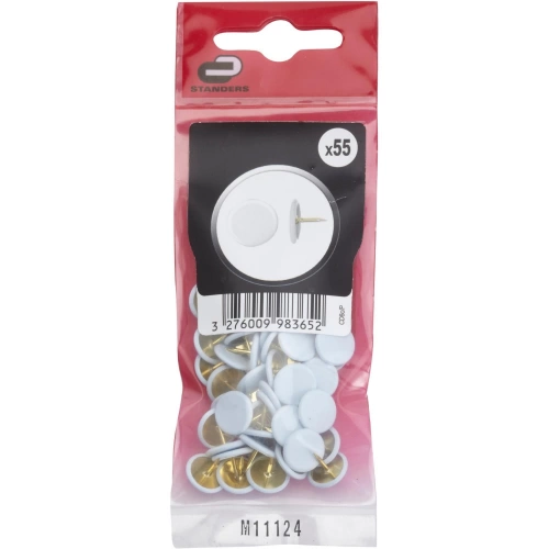 55 punaises acier, STANDERS tête ronde, Ø1 x L.10.5 mm