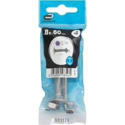 Lot de 2 boulons trcc inox, L.60.0 x Diam.8 mm STANDERS