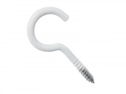 Lot De 20 Crochets À Visser Acier Epoxy Blanc, Diam.2.5 X L.10 Mm, Standers