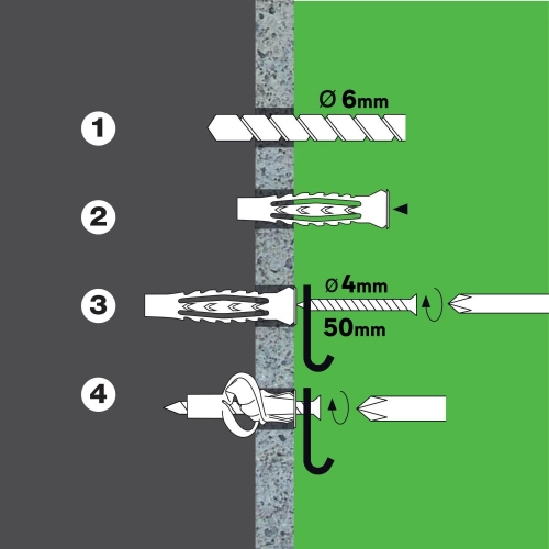 Chevilles à expansion STANDERS, Ø6 x L.40 mm, vente au poids