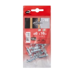 10 cheville à expansion STANDERS, Diam.8 x L.16 mm