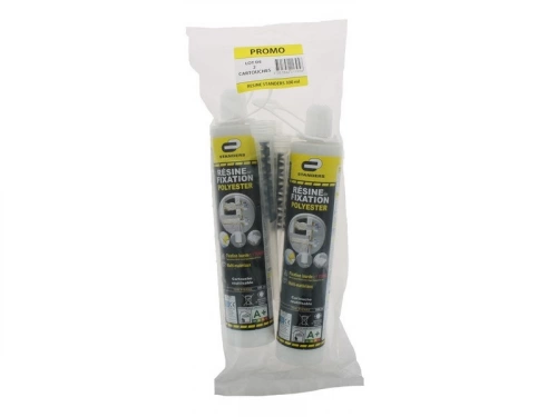 Lot de 2 cartouches de scellement chimique fixation polyester, STANDERS, 300 ml