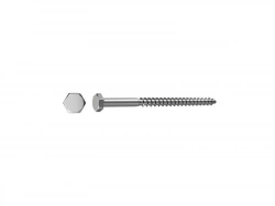 Lot De 2 Tirefond Inox Tête 6 Pans Standers, Diam.8 Mm X L.70 Mm
