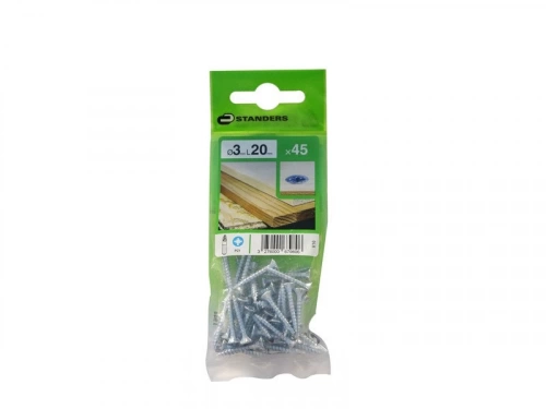 Lot De 45 Vis Acier Tête Fraisée Standers, Diam.3 Mm X L.20 Mm