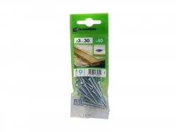 Lot De 40 Vis Acier Tête Fraisée Standers, Diam.3 Mm X L.30 Mm