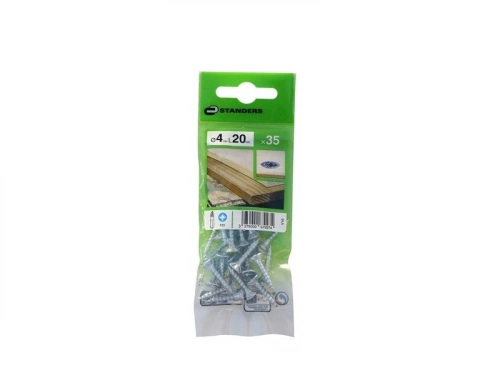 Lot De 35 Vis Acier Tête Fraisée Standers, Diam.4 Mm X L.20 Mm