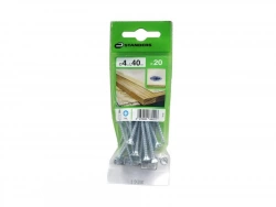 Lot De 20 Vis Acier Tête Fraisée Standers, Diam.4 Mm X L.40 Mm