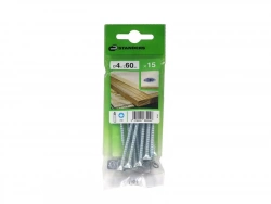 Lot De 15 Vis Acier Tête Fraisée Standers, Diam.4 Mm X L.60 Mm