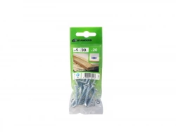 Lot De 20 Vis Acier Tête Fraisée Standers, Diam.5 Mm X L.30 Mm