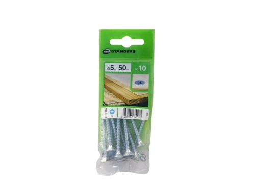 Lot De 10 Vis Acier Tête Fraisée Standers, Diam.5 Mm X L.50 Mm