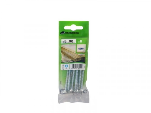 Lot De 8 Vis Acier Tête Fraisée Standers, Diam.5 Mm X L.60 Mm