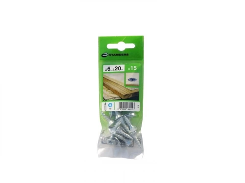 Lot De 15 Vis Acier Tête Fraisée Standers, Diam.6 Mm X L.20 Mm