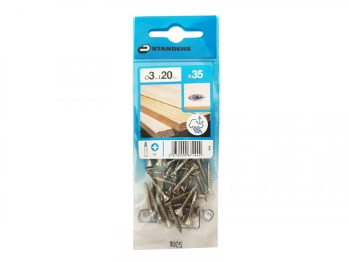 Lot De 35 Vis Inox Tête Fraisée Standers, Diam.3 Mm X L.20 Mm