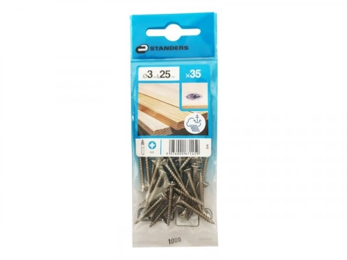 Lot De 35 Vis Inox Tête Fraisée Standers, Diam.3 Mm X L.25 Mm