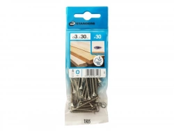Lot De 30 Vis Inox Tête Fraisée Standers, Diam.3 Mm X L.30 Mm