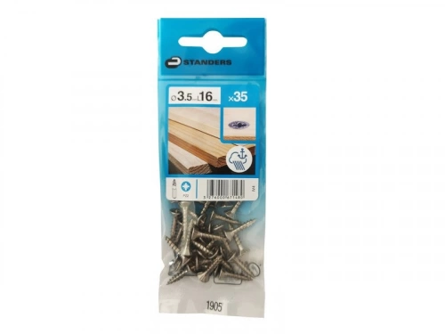 Lot De 35 Vis Inox Tête Fraisée Standers, Diam.3.5 Mm X L.16 Mm