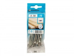 Lot De 12 Vis Inox Tête Fraisée Standers, Diam.4 Mm X L.50 Mm