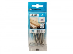 Lot De 6 Vis Inox Tête Fraisée Standers, Diam.5 Mm X L.60 Mm