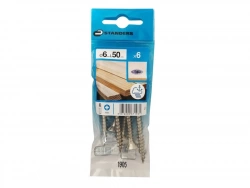 Lot De 6 Vis Inox Tête Fraisée Standers, Diam.6 Mm X L.50 Mm