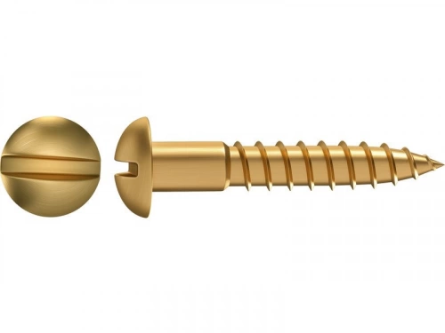 Lot De 15 Vis Laiton Tête Ronde Standers, Diam.4 Mm X L.25 Mm