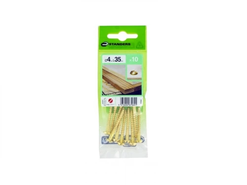 Lot De 10 Vis Laiton Tête Ronde Standers, Diam.4 Mm X L.35 Mm