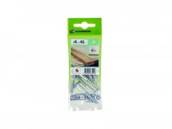 Lot De 8 Vis Acier Tête Ronde Standers, Diam.6 Mm X L.40 Mm