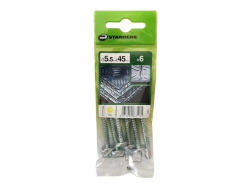 Lot De 6 Vis Autoperceuse Acier Tête Fraisée Phillips Standers X L.45 Mm